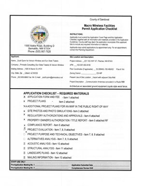 First page of the Pinnacle Consulting application checklist